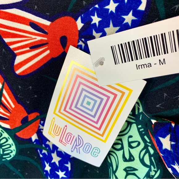 LuLaRoe Lady Statue of Liberty Americana Irma Tunic High Low Top Bundle Lot New - Picture 12 of 14